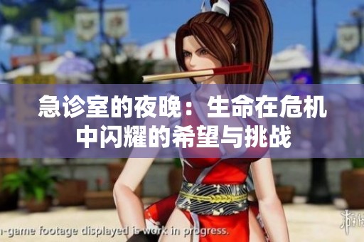 急诊室的夜晚：生命在危机中闪耀的希望与挑战