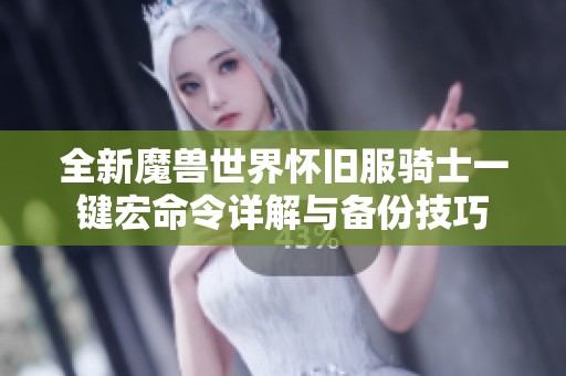全新魔兽世界怀旧服骑士一键宏命令详解与备份技巧