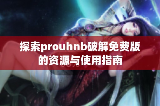 探索prouhnb破解免费版的资源与使用指南