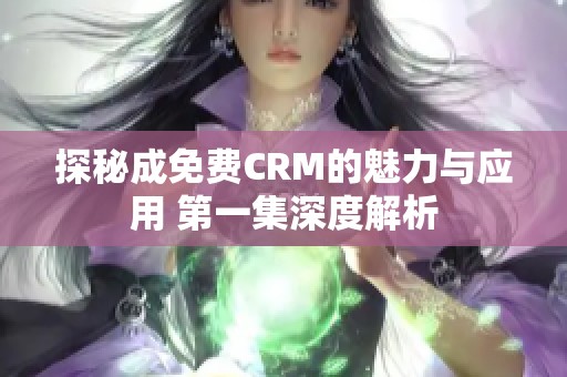 探秘成免费CRM的魅力与应用 第一集深度解析