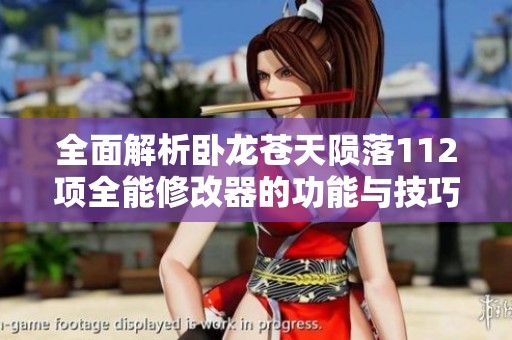 全面解析卧龙苍天陨落112项全能修改器的功能与技巧