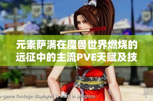元素萨满在魔兽世界燃烧的远征中的主流PVE天赋及技巧解析