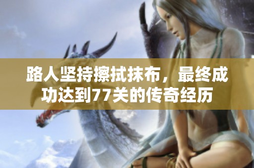 路人坚持擦拭抹布，最终成功达到77关的传奇经历