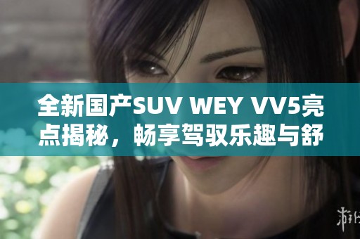 全新国产SUV WEY VV5亮点揭秘，畅享驾驭乐趣与舒适体验