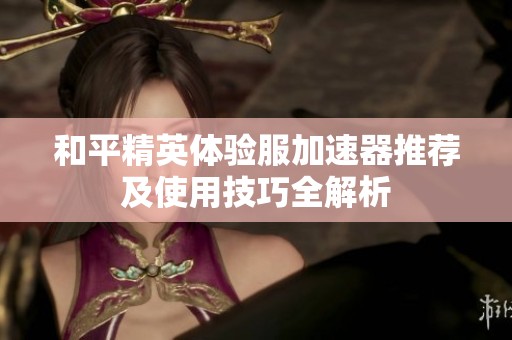 和平精英体验服加速器推荐及使用技巧全解析