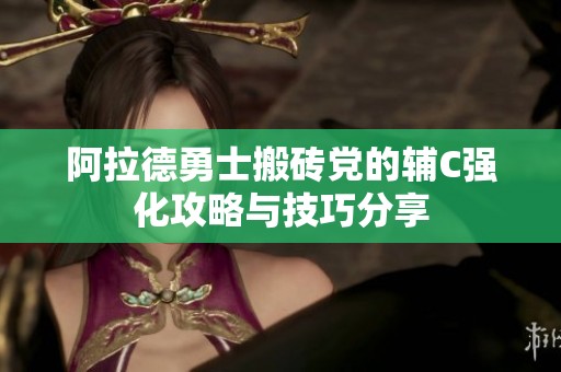 阿拉德勇士搬砖党的辅C强化攻略与技巧分享
