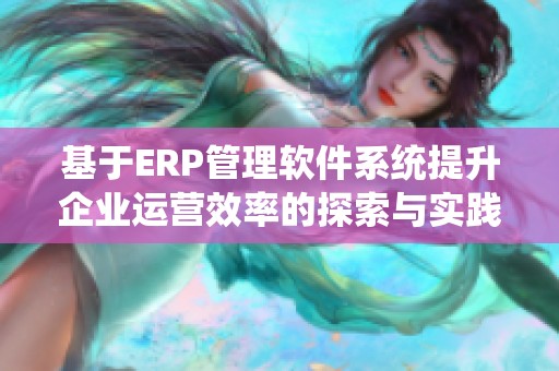 基于ERP管理软件系统提升企业运营效率的探索与实践