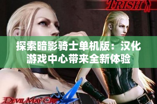 探索暗影骑士单机版：汉化游戏中心带来全新体验