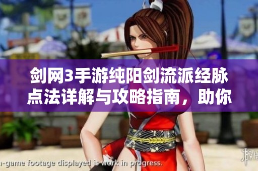 剑网3手游纯阳剑流派经脉点法详解与攻略指南，助你轻松掌握玩法技巧
