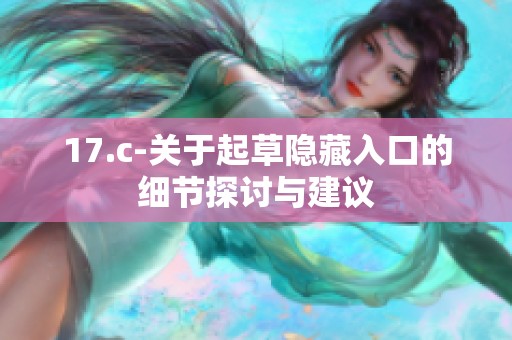17.c-关于起草隐藏入口的细节探讨与建议