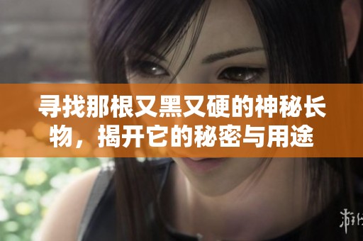 寻找那根又黑又硬的神秘长物，揭开它的秘密与用途
