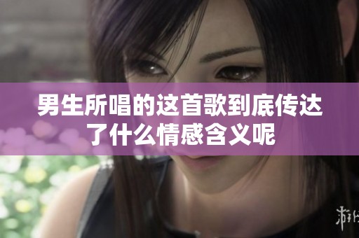 男生所唱的这首歌到底传达了什么情感含义呢