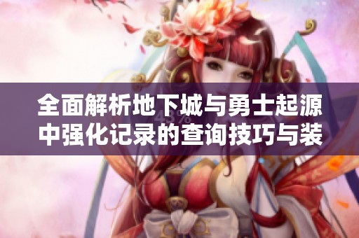 全面解析地下城与勇士起源中强化记录的查询技巧与装备提升秘籍