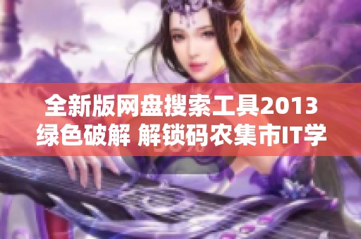 全新版网盘搜索工具2013绿色破解 解锁码农集市IT学习资源分享