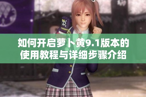如何开启萝卜黄9.1版本的使用教程与详细步骤介绍