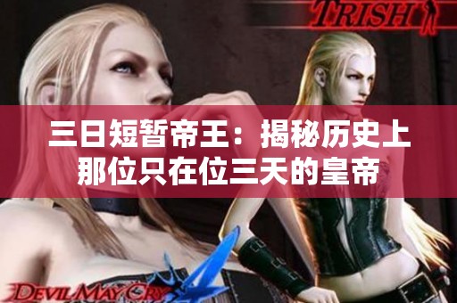 三日短暂帝王：揭秘历史上那位只在位三天的皇帝