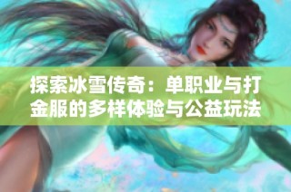 探索冰雪传奇：单职业与打金服的多样体验与公益玩法解读