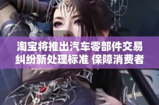 淘宝将推出汽车零部件交易纠纷新处理标准 保障消费者权益