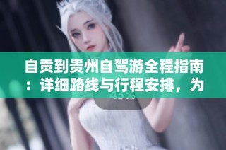 自贡到贵州自驾游全程指南：详细路线与行程安排，为你的旅行保驾护航