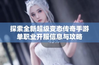 探索全新超级变态传奇手游单职业开服信息与攻略
