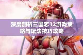 深度剖析三国志12游戏策略与玩法技巧攻略