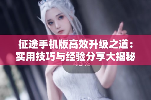 征途手机版高效升级之道：实用技巧与经验分享大揭秘