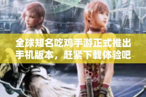 全球知名吃鸡手游正式推出手机版本，赶紧下载体验吧