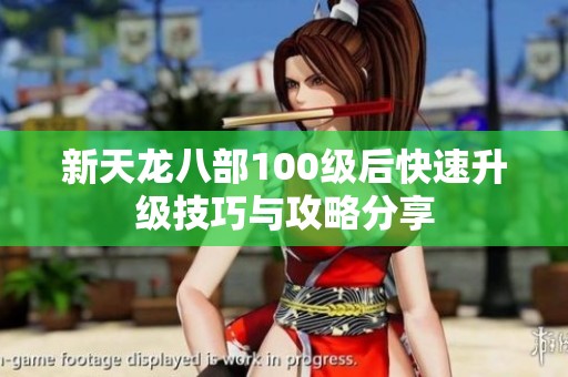 新天龙八部100级后快速升级技巧与攻略分享