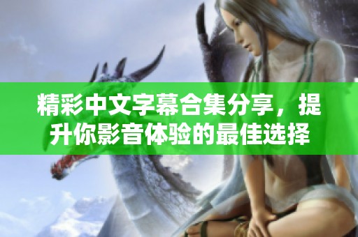精彩中文字幕合集分享，提升你影音体验的最佳选择
