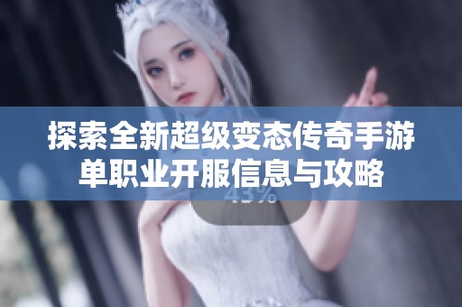探索全新超级变态传奇手游单职业开服信息与攻略