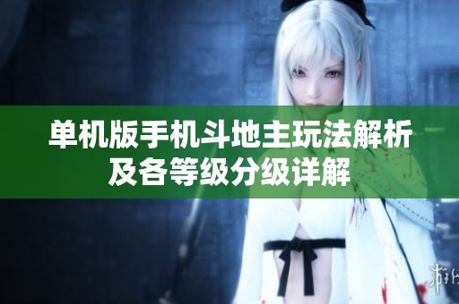 单机版手机斗地主玩法解析及各等级分级详解