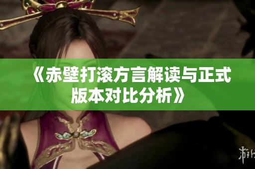 《赤壁打滚方言解读与正式版本对比分析》