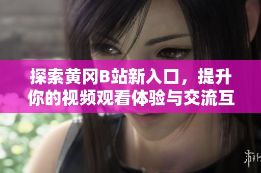 探索黄冈B站新入口，提升你的视频观看体验与交流互动乐趣