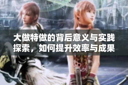 大做特做的背后意义与实践探索，如何提升效率与成果