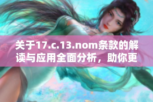 关于17.c.13.nom条款的解读与应用全面分析，助你更好理解相关规定内容
