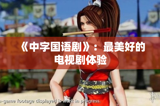 《中字国语剧》：最美好的电视剧体验