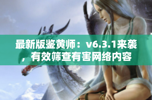 最新版鉴黄师：v6.3.1来袭，有效筛查有害网络内容