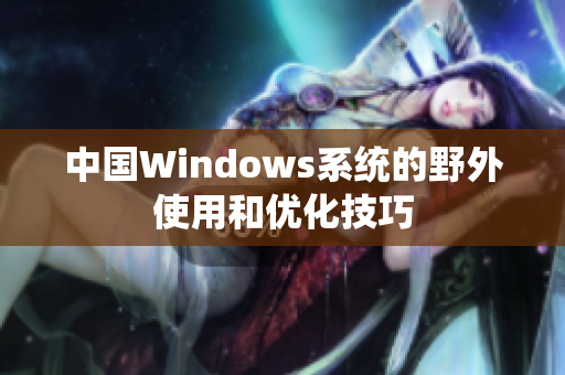 中国Windows系统的野外使用和优化技巧