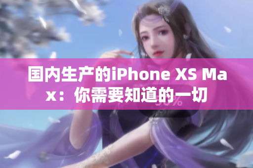 国内生产的iPhone XS Max：你需要知道的一切