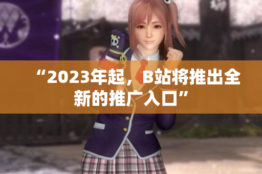“2023年起，B站将推出全新的推广入口”